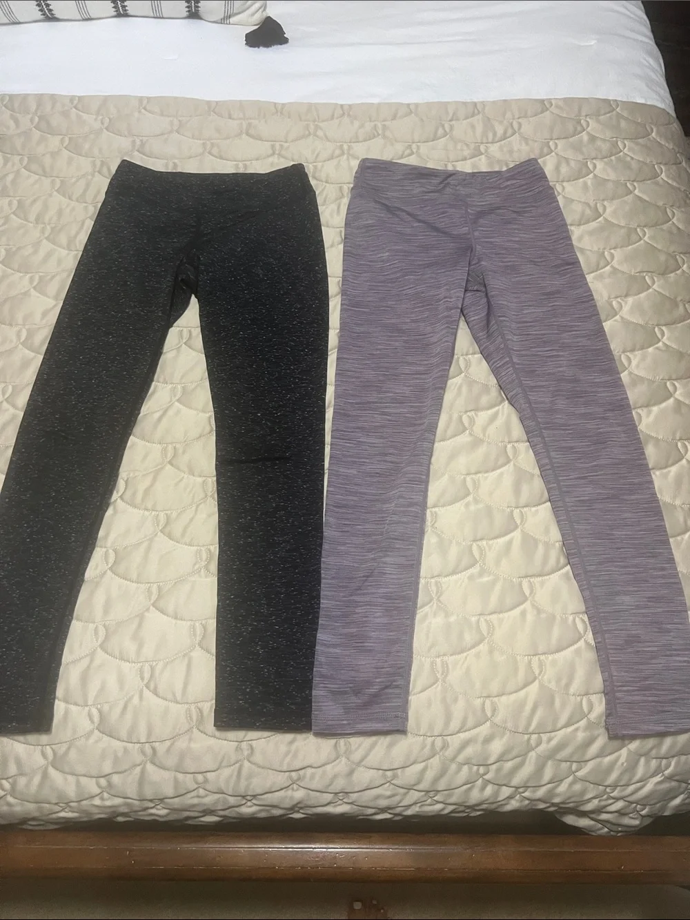 90 Degree By Reflex Girls' Leggings - Black Speckle & Lavender Heather